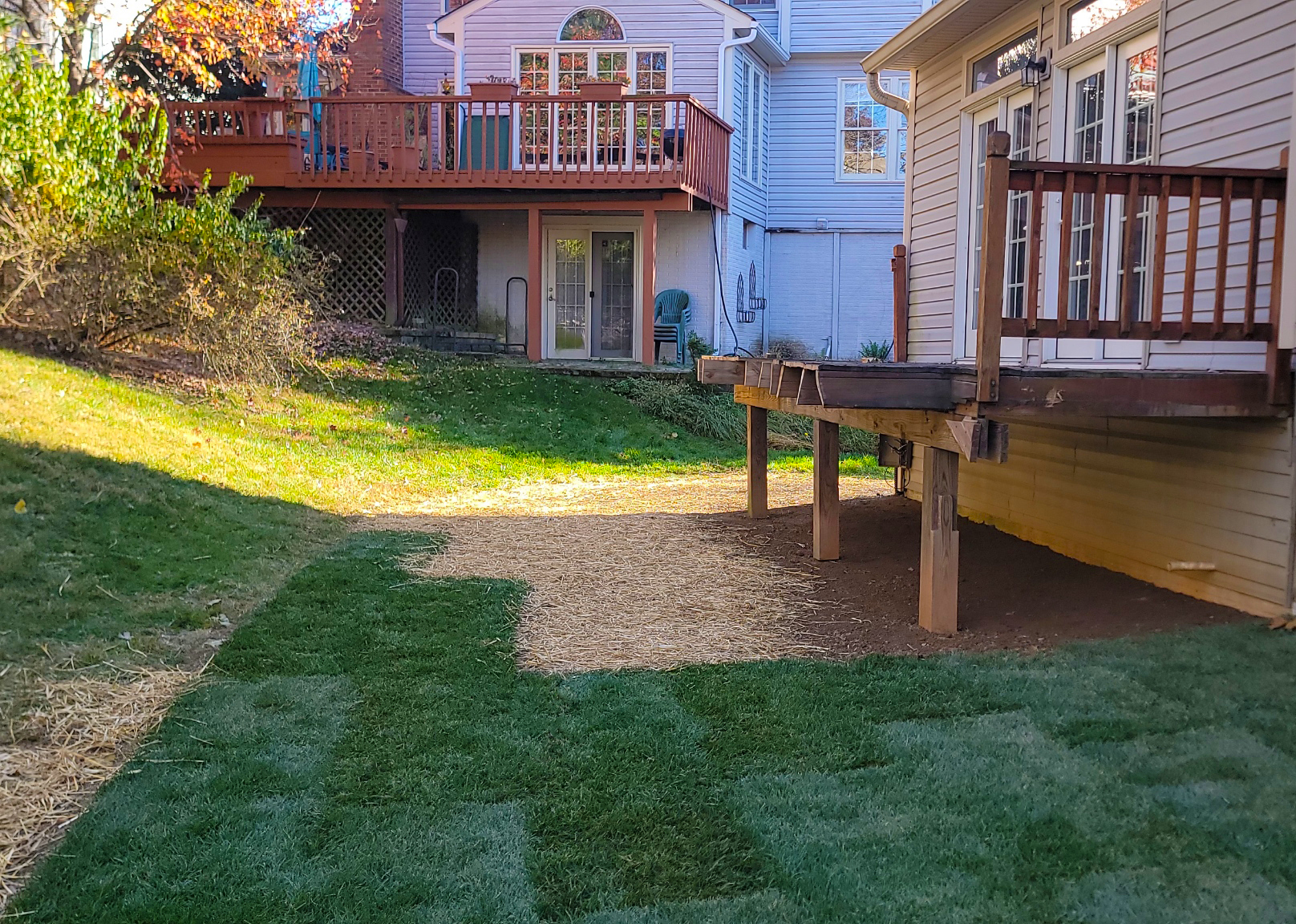 Sod installation in progress at residential property — Moyers Lawn