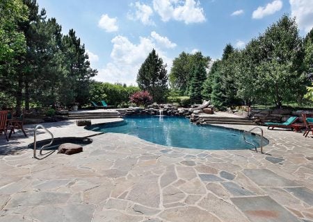 Pool patio pavers and landscaping in Germantown, MD