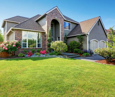 front yard of home featuring cut grass and Lawn Care in Burtonsville, Maryland